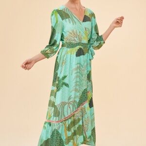 Powder Secret Paradise wrap dress in super soft “aqua” viscose-NWT
